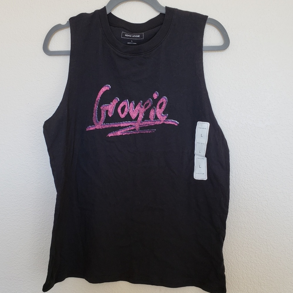 "Groupie" sleeveless tee NWOT